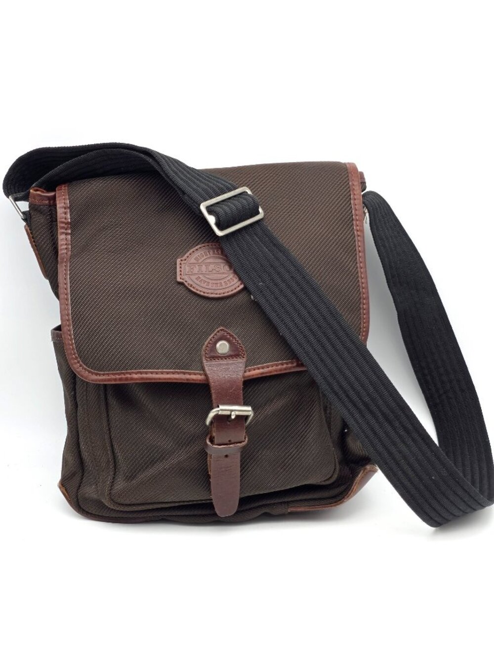 Filson Messenger Bag Mens Medium Brown Rugged Twill Leather Field Crossbody USA